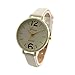 Start Women Faux Thin Leather Band Net Color Elegant Wrist Watch -Beige