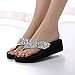 Hemlock Sequins Slipper Flip Flops, Women Bohemia Floral Beach Slippers Thongs Slippers Anti Slip Flip-flops (US:8, Silver)
