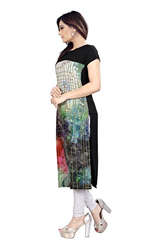 new ethnic 4 you woman's straight cut digital printed crepe kurti
