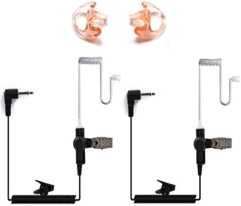 HYS 2.5mm Receiver/Listen ONLY Surveillance Acoustic Tube Earpiece Headset Shoulder with One Pair Medium Earmolds(Left and Right): GPS & Navigation