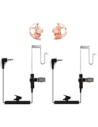 HYS 2.5mm Receiver / Listen ONLY Vigilancia Tubo acústico Auricular Auricular Hombro con un par de orejeras medianas (izquierda y derecha)