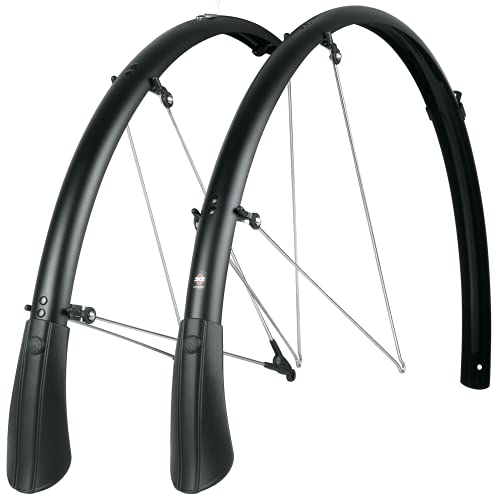 SKS GERMANY BLUEMELS MATT 28" 35MM Black Set Schutzblech-Set, Fahrradzubehör (aus robuster Sandwich-Konstruktion, ASR-Sicherheitssystem, stabil und bi