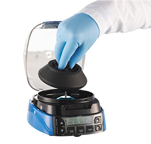 Heathrow Scientific HS10050 Gusto High Speed Mini-Centrifuge, 100 to 240VAC, 50/60Hz Universal Plug, Blue