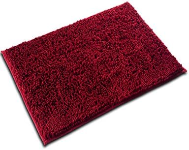 Fadesun Super Soft Absorbent Non-slip Microfiber Chenille Carpet/Doormat/Bath Mat/Rug Carpet/Floor Rug for Bedroom,Sitting Room,Kitchen,Bathroom,Shower,Living Room,15.6"x23.4",Red