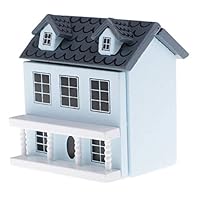 Asdf586io Doll House Model Toy, 1:12 Wooden Small House Cottage Villa Miniature Landscape Decoration Children