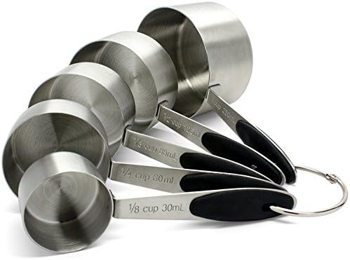 Premium Measuring Cups Stainless Steel - Perfect for Measuring Liquid and Dry Ingredients (Set of 5 Cups)