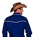 Men's Cotton Blend Retro Leaf Embroidery Western Shirt-Royal Blue-XL