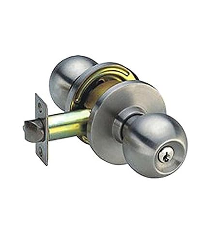 Dorset Round Cylindrical Door Lock Stainless Steel Matt Finish With Four Key