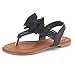 DREAM PAIRS SPPARKLY Girls Rhinestone Front Bow Thongs Sandals T-Strap Elastic Band(Infant/Toddler/Little Kid/Big Kid)