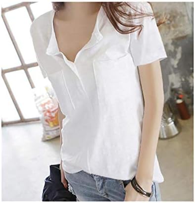 Stheanoo Bamboo Cotton Solid Color Simple Short Sleeve T-Shirt Women V-Neck Tops