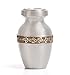 Silver Keepsake Urn • Miniature Funeral Mini Cremation Urn fits Small Amount of Ashes • Wildflowers Model • 2.75 inches Tall