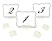 CB Accessories Wire Place Card Holder Stands with White Cards for Weddings, Dinner Parties, Table Top Numbers, Food Signs (20 Sets - Gold)