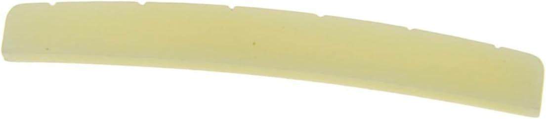 KAISH Curved 43mm Unbleached Pure Bone Nut Guitar Slotted Bone Nut for Strat/Tele 43x3.2mm