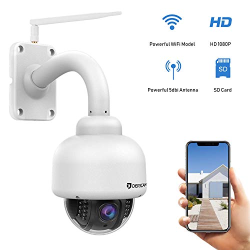 Dericam Outdoor PTZ WiFi Security Camera,1080P IP Surveillance CCTV Camera,Pan/Tilt/Zoom,4X Optical Zoom,Night Vision,Motion Detect,IP65 Weatherproof Pre-Instal 32G SD Card, White - Thumbnail 6