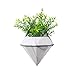 T4U Diamond Wall Planter Geometric Wall Vases Marble White, Set of 4 Trigg Ceramic Mounted Succulent Air Plant Flower Pots Cactus Faux Plants Containers White Modern Indoor Decor for Home and Officethumb 1
