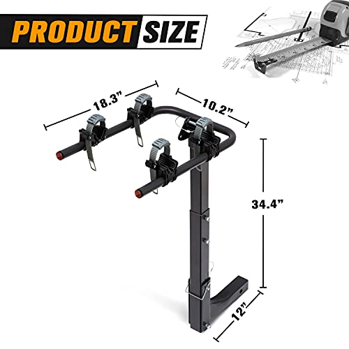 LITEWAY Bike Rack Hitch Mount 2 Bike, 2” Trailer Hitch Bicycle Racks