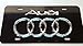 Audi Chrome 3D on Black Steel Plate style 1 with screw caps included