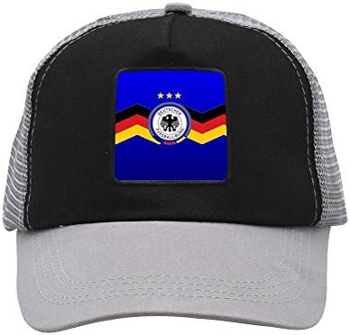 LSSZYSZ German flag 3D Printing Mesh Cap Adjustable Unisex Snapback Trucker Hat For Men Women Gray