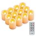 Kohree Flameless Candles LED Battery Candles with Timer Remote Control LED Pillar Votive Unscented Ivory Remote Candles Amber Yellow Flame Pack of 12