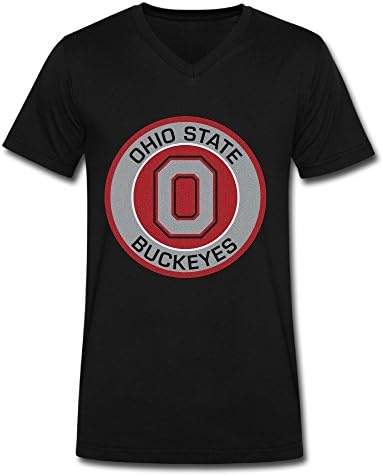 TAEYANG Men's NCAA Ohio State Buckeyes V Neck T-shirt White
