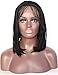 BLUPLE Yaki Bob Lace Front Braided Wig #1B Natural Black Half Hand Tied Synthethic Heat Resistant Hair Short Bob Yakibraids Wigs Middle Part with Baby Hair for Black W (14 Inch, Yaki Micro Braids,#1B)