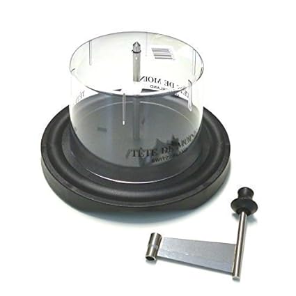 Girolle Schweizer Käsehobel Tradition mit Haube für Tete de Moine Choco Roulette