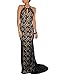 made2envy Elegant Lace Nude Illusion Open Back Evening Gown