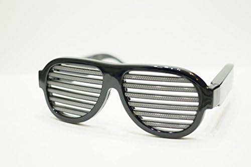 Wireless, USB-Powered Glow in the Dark Shutter Voice Active Aviator Glasses, Led Eyewear Accessory for Night Clubs, Birthday Drinking Games, Disco, Rock, Dubstep &amp; Rave Costume Parties, Cheap Present