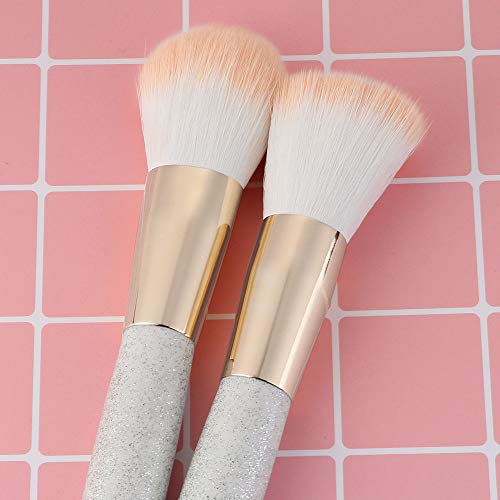 Lavany 12pcs Make up Brushes Set,Long Wooden Handle Makeup Brush Set tools Make-up Toiletry Kit Wool Make Up Brush Set Clearence (White)