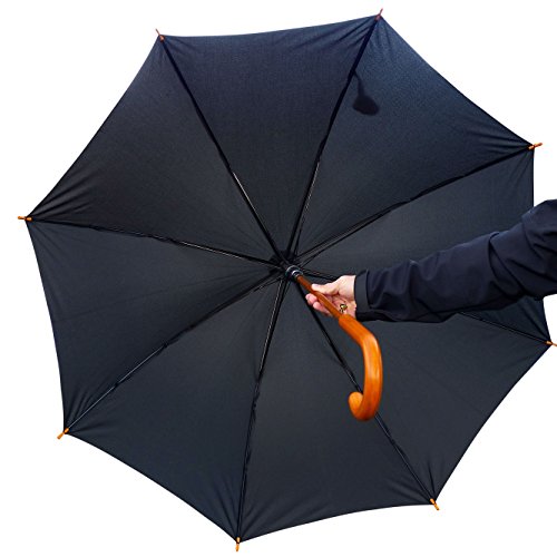 Procella Large Walking Stick Cane Umbrella With Wooden Handle