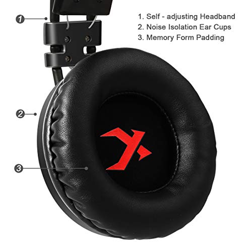 XIBERIA USB-V10D PS4 Headset-Stereo Gaming Headset,Noise Isolation Wired Over Ear Stereo Gamer Headphones with Microphone and Volume Contro for PC/PS4/Skype/Webinar(Grey)