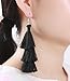 ELEARD Tassel Earrings Tiered Thread Tassel Dangle Earrings Statement Layered Tassel Drop Earrings (3 layers black)