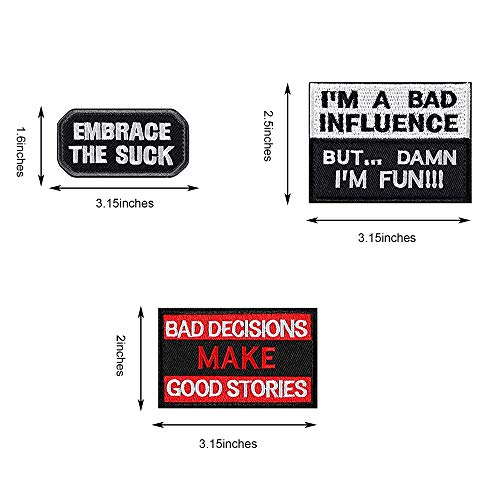 Harsgs 20 Pieces Bundle Embroidered Pachtes Hook & Loop Tactical Military Morale Patches, Funny Patches for Caps Bags Vests Military Uniforms