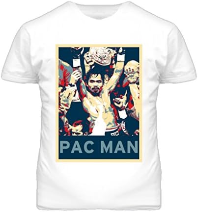 BrooklynSteez Men's Manny Pacquiao Pac Man Hope Boxing T Shirt Small White