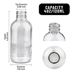 PINIWON 12 Pack 4 oz Clear Glass Bottles, 120ml
