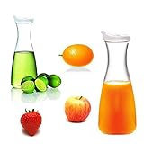 Unique Shape Design Crystal Clear Transparent Acrylic carafe, pitcher, ice tea, juice, milk Bottle (1 piece) (Material: Acrylic , Capacity: 750ml 25 OZ, Colour: Clear Transparent)