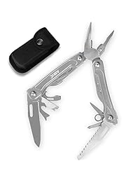 Alicates multiherramienta AIRIC 12 en 1, alicates multiherramienta plegables con bolsa, zapata, cuchillo de bolsillo multiuso multifuncional, herramientas de bricolaje para camping, senderismo, caza, artículos al aire libre