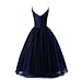 Glamulice Navy Blue Flower Girl Lace Bridesmaid Dress Long A Line Wedding Pageant Dresses Tulle Spaghetti Strap Party Gown Princess Kids Birthday Maxi Prom Ballgown 12 13 Girls Evening Gowns Christmas