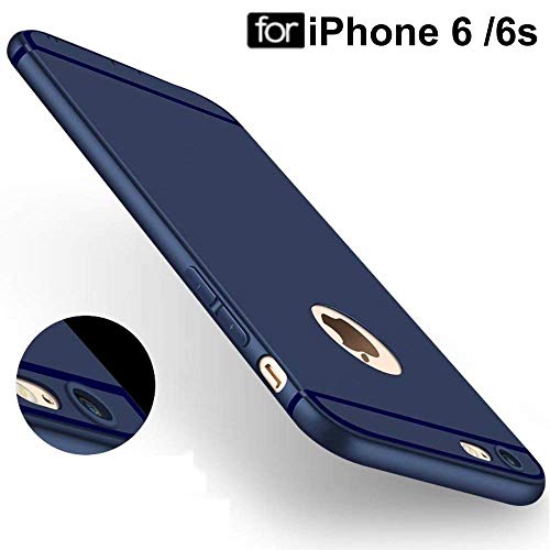 MOBICLONICS® Soft Silicone with Anti Dust Plugs Shockproof Slim Back Cover Case for Apple iPhone 6/iPhone 6s -Blue