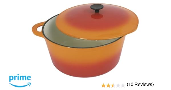 Tradifonte Cocotte Redonda, forja, Naranja, 21 cm: Amazon.es: Hogar