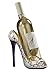 High Heel Shoe Wine Bottle Holder Stylish Wine Gift Baskets Accessories For Housewarming Engagement and Other Occeassions - Holds One 750 ml Wine Bottle - White Design Print - Brand: Ideas In Life