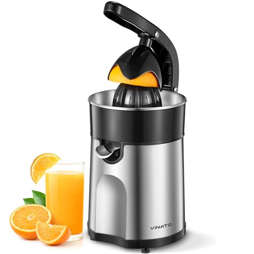 Vinato Electric Orange Squeezer, 2 Cones for All Citrus, Stainless Steel Body and Filter Electric Juicer Electric Juicer, 85W