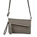 JIARUO Women Tassel Fold Cover Sling Small Leather Crossbody Bag Handbag Purse