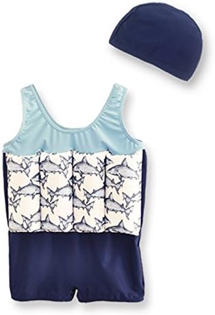 LILYFUN 2018 Baby Kids One Piece Sport Swimsuit Buoyancy Bathing Suit Float Suit Swimwear (Child S 2T/3T, Sky Blue Bird)