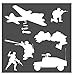 Auto Vynamics - STENCIL-WARSET01-10 - Detailed Soldiers/Vehicles at War Stencil Set - Featuring Tanks, Bombers, Military Troops, & More! - 10-by-10-inch Sheet - (2) Piece Kit - Pair of Sheets