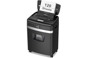 BONSEN Paper Shredder for Office, 120-Sheet Auto Feed Shredders for Home Office Use, P-4 Security Level Micro Cut Shredding Machine, 30 Minutes, 6 Gallon Bin (S3110)