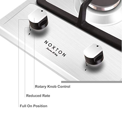 NOXTON 12 Inch Gas Cooktop, Hob Gas Stove Top 2 Sealed Burners in