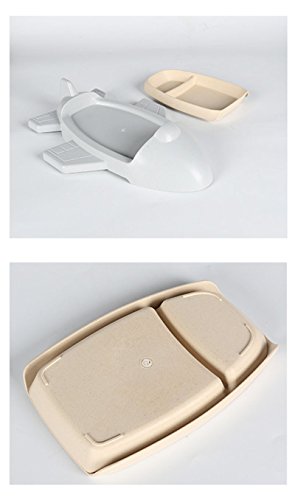 Kuke Children Cartoon Plane Division Plate, Bamboo fiber Baby Anti-Rice Bowl, Kindergarten Separate Plastic Tableware Suit