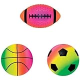 Hedstrom Rainbow Sprayed Mini Vinyl Sport Balls (3 Pack)
