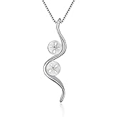 LGSY Sterling Silver Curve Bail Pin Pendant Fitting for Pearl Jewelry, Design Pendant Mount for Women DIY Jewelry Making